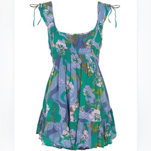 Free People Vernon Mini Dress in River Combo - Picture 2 of 11